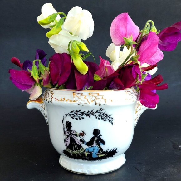 Midcentury Silhouette Vase Nippon Porcelain Jardinière  Catchpot Urn Yoko Boeki - Picture 1 of 11